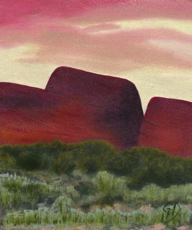 The Olgas.jpg - The Olgas Canvas - 230 high 220mm wide scanned 15th June 2010